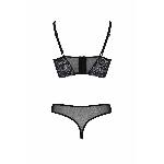 Комплект Passion DROSERA SET black, XXL/XXXL, сітка+мереживо, бюстьє та трусики танга - мініатюра 4