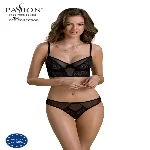 Комплект Passion DROSERA SET black, XXL/XXXL, сітка+мереживо, бюстьє та трусики танга - мініатюра 1