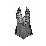 Боді Passion LEAFA BODY black, L/XL, на зав'язках, м'яка чашка, низ у вигляді шортиків - мініатюра 3