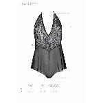 Боді Passion LEAFA BODY black, XXL/XXXL на зав'язках, м'яка чашка, низ у вигляді шортиків - мініатюра 5