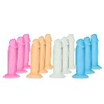 Набір фалоімітаторів ADDICTION Silly Willy Glow in the Dark, 4 кольори, 12 шт, світяться в темряві - мініатюра 1