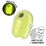 Вакуумний кліторальний стимулятор з вібрацією Satisfyer Glowing Ghost Yellow, світиться в темряві - мініатюра 1