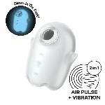 Вакуумний кліторальний стимулятор з вібрацією Satisfyer Glowing Ghost White, світиться в темряві - мініатюра 1