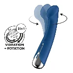 Вібратор з ротацією Satisfyer Spinning G-Spot 1 Blue, плоский майданчик для стимуляції точки G - мініатюра 1
