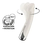 Вібратор з ротацією Satisfyer Spinning G-Spot 1 Beige, плоский майданчик для стимуляції точки G - мініатюра 1