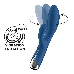 Вібратор-кролик з ротацією Satisfyer Spinning Rabbit 1 Blue, 3 мотори - мініатюра 1
