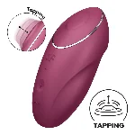 Вібростимулятор-пульсатор Satisfyer Tap & Climax 1 Red, ефект постукування пальцем, 2 мотори - мініатюра 1