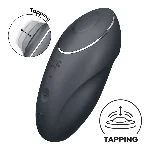 Вібростимулятор-пульсатор Satisfyer Tap & Climax 1 Grey, ефект постукування пальцем, 2 мотори - мініатюра 1