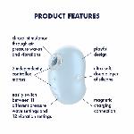 Вакуумний кліторальний стимулятор з вібрацією Satisfyer Cutie Ghost Blue - мініатюра 3