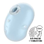 Вакуумний кліторальний стимулятор з вібрацією Satisfyer Cutie Ghost Blue - мініатюра 1