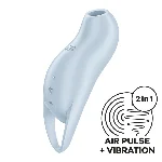 Вакуумний кліторальний стимулятор з вібрацією Satisfyer Pocket Pro 1 Blue - мініатюра 1