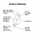 Вагінально-кліторальний вібратор Satisfyer G for Goddess 1 White, 2 мотори - мініатюра 6