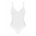 Боді Obsessive Alissium Teddy White, XS/S, ліф з м’якою чашкою, високі вирізи для ніг - мініатюра 5