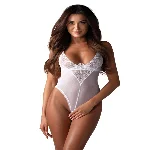 Боді з доступом Obsessive Alissium crotchless teddy, XS/S, ліф з м’якою чашкою, високі трусики - мініатюра 1