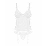 Корсет Obsessive Alissium corset&thong, M/L гнучкі кісточки, відкрита спина, стрінги в комплекті - мініатюра 6
