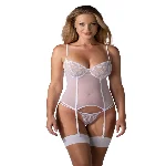 Корсет Obsessive Alissium corset&thong, M/L гнучкі кісточки, відкрита спина, стрінги в комплекті - мініатюра 1