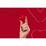 Мінівібратор «Сердечко» FairyGasm PleasureStone red, 9 режимів, на шнурку - мініатюра 6
