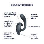 Вагінально-кліторальний вібратор Satisfyer G for Goddess 1 Dark Grey, 2 мотори - мініатюра 6