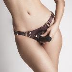 Трусики для страпона Strap-On-Me Harness Generous Aubergine, One Size, штучна шкіра, регульовані ремені, змінні кріплення для дилд - мініатюра 6