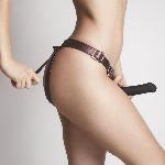 Трусики для страпона Strap-On-Me Harness Generous Aubergine, One Size, штучна шкіра, регульовані ремені, змінні кріплення для дилд - мініатюра 2