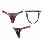Трусики для страпона Strap-On-Me Harness Generous Aubergine, One Size, штучна шкіра, регульовані ремені, змінні кріплення для дилд - мініатюра 4
