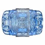 Мастурбатор Fleshlight Quickshot Turbo Blue Ice, компактний, чудово для пар і мінету - мініатюра 4