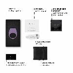 Ерекційне кільце з вібрацією LELO Tor 3 Violet Dusk, керування зі смартфона - мініатюра 4