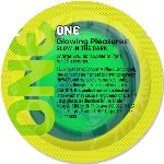 Презерватив ONE Glowing Pleasures, 1 шт, світиться в темряві, зі змазкою - мініатюра 1