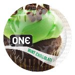 Ароматизований презерватив ONE FlavorWaves Mint Chocolate, 1 шт, зелений, запах м’ятного шоколаду - мініатюра 1