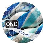 Ароматизований презерватив ONE FlavorWaves Fresh Mint, 1 шт, яскраво-синій, запах м’яти - мініатюра 1