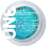 Презерватив ONE Color Sensations Catch the perfect ONE, 1 шт, бірюзовий, гладенький, зі змазкою - мініатюра 2