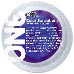Презерватив ONE Color Sensations Struck by ONE, 1 шт, лавандово-бузковий, гладенький, зі змазкою - мініатюра 2