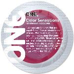 Презерватив ONE Color Sensations ONE likes it hot, 1 шт, червоний, гладенький, зі змазкою - мініатюра 2