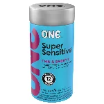Презервативи ONE Super Sensitive, 12 шт, гладенькі, з додатковою змазкою, паковання-тубус - мініатюра 1