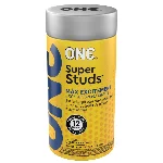 Презервативи ONE Super Studs, 12 шт, з точковим рельєфом, зі змазкою, подарункове паковання-тубус - мініатюра 1