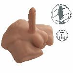 Півторс з фалоімітатором на присосці SilexD Apollo S Male Torso Caramel - мініатюра 4