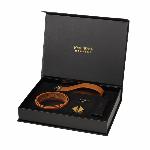 Нашийник з повідцем LOCKINK Tied Collar with Leash Set, коричневий, ланцюг зі шкіряною петлею та карабіном - мініатюра 6