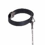 Нашийник з повідцем LOCKINK Tied Collar with Leash Set, чорний, ланцюг зі шкіряною петлею та карабіном - мініатюра 3