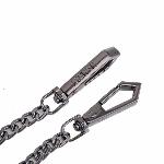 Нашийник з повідцем LOCKINK Tied Collar with Leash Set, чорний, ланцюг зі шкіряною петлею та карабіном - мініатюра 8