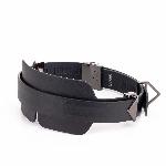 Маска на очі LOCKINK Blindfold Kit, чорна, натуральна шкіра, регульований обсяг - мініатюра 4