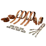 Набір для бондажу LOCKINK 8-Bondage-Straps Restraint Set, коричневий, 8 ременів з натуральної шкіри - мініатюра 1