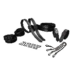 Набір для бондажу LOCKINK 8-Bondage-Straps Restraint Set, чорний 8 ременів з натуральної шкіри - мініатюра 1