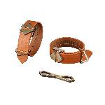 Фіксатори для рук та ніг LOCKINK Wristcuffs/Anklecuffs, коричневі, натуральна шкіра - мініатюра 2