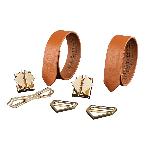 Фіксатори для рук та ніг LOCKINK Wristcuffs/Anklecuffs, коричневі, натуральна шкіра - мініатюра 3