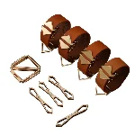 Набір фіксаторів для рук та ніг LOCKINK Hogtie Set, коричневий, ремені з натуральної шкіри - мініатюра 1