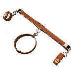 Фіксатор-розпірка LOCKINK Adjustable Spreader Bar Set, коричневий, шкіряний, ремені для шиї, рук/ніг - мініатюра 1