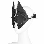 Маска на очі LOCKINK Vixen Blindfold, чорна, натуральна шкіра, регульований обсяг - мініатюра 5