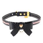 Нашийник з повідцем LOCKINK SEVANDA Love Heart Butterfly Leather Collar Set, чорно-рожевий, з бантом - мініатюра 8