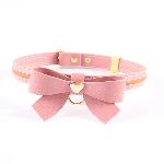 Нашийник з повідцем LOCKINK SEVANDA Love Heart Butterfly Leather Collar Set, рожевий, з бантом - мініатюра 5
