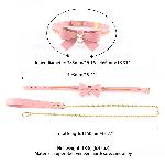 Нашийник з повідцем LOCKINK SEVANDA Love Heart Butterfly Leather Collar Set, рожевий, з бантом - мініатюра 4